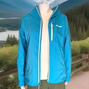 Patagonia Levitation Windbreaker Hooded Jacket Aqua Blue Women's S